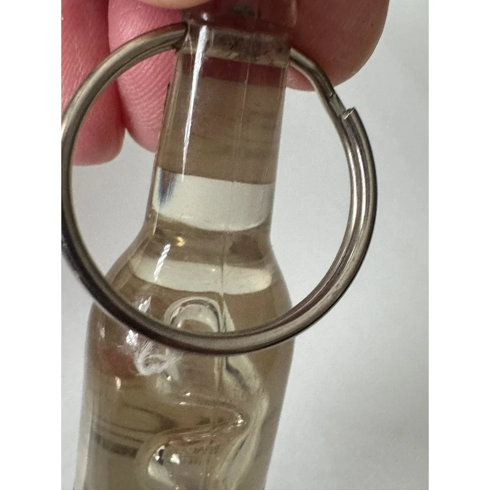 Bacardi Silver Miniature Bottle Keychain Clear Alcohol Promo Bottle Opener‎